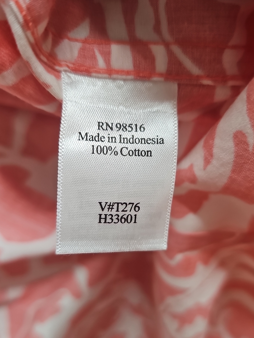 Coldwater Creek Coral Rose Print Button-Down Blouse - Picture 8 of 10